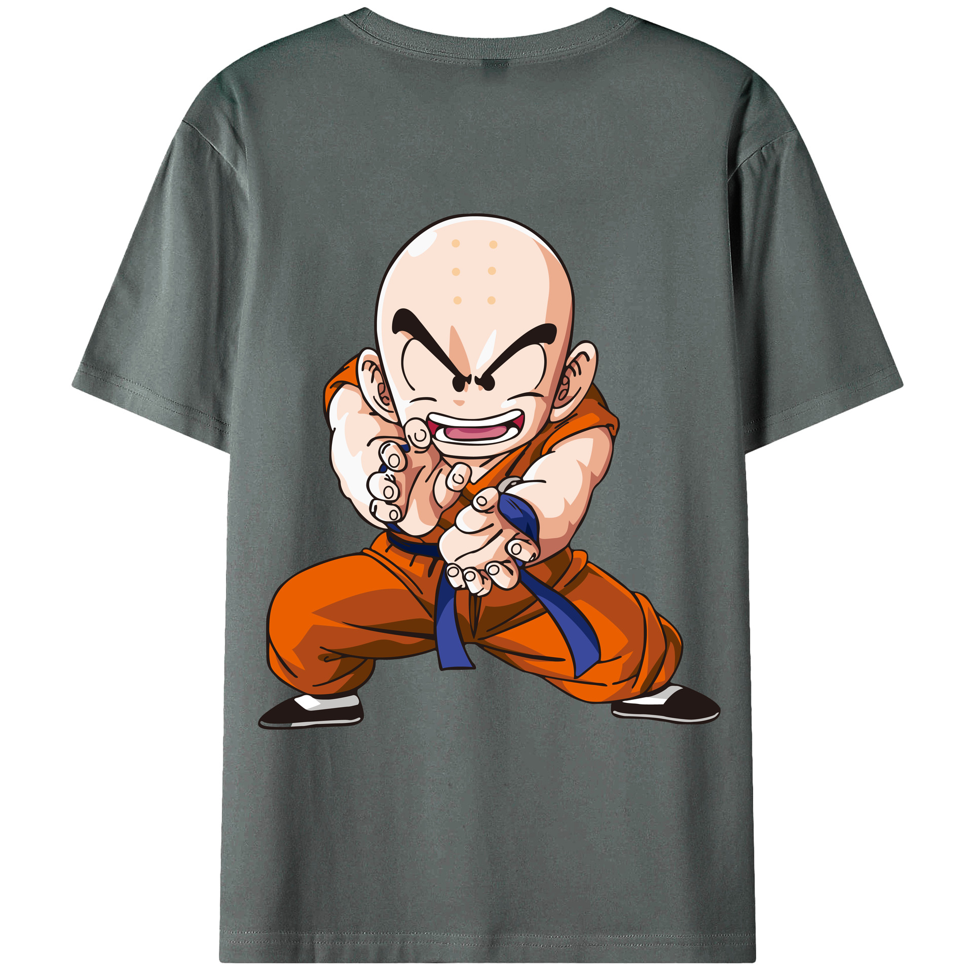 （画像用） ドラゴンボール クリリン DRAGON BALL krillin 綿100％ メンズ半袖Tシャツ（バックプリント） 通気性